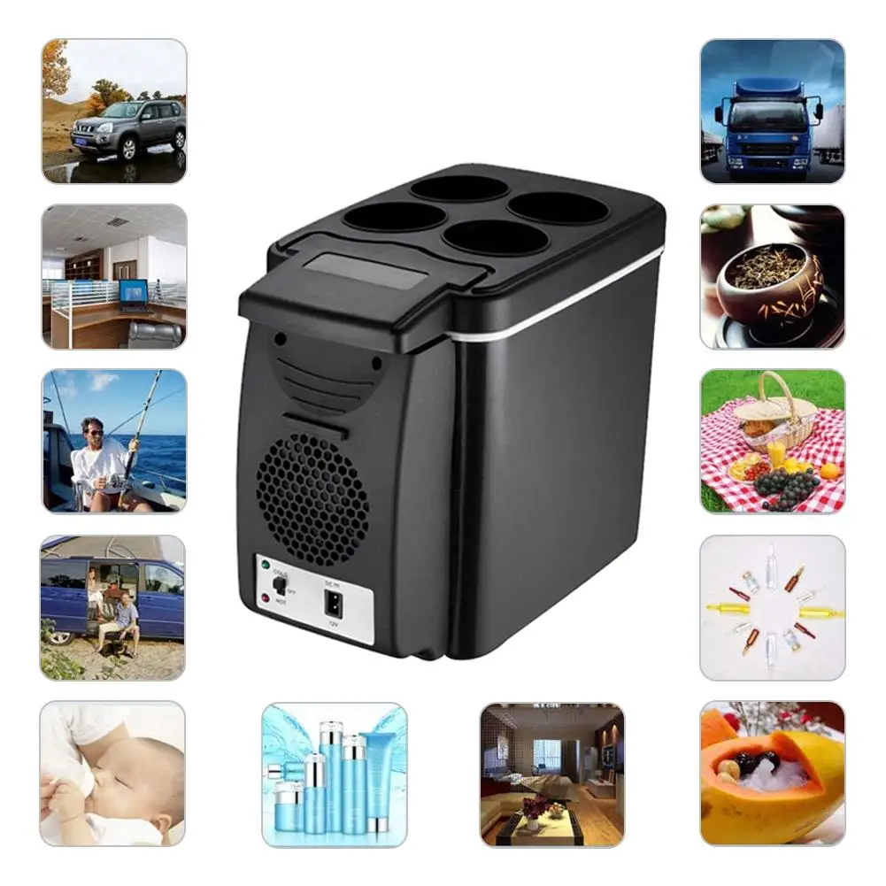 6 Liter Car Mini Refrigerator Lightweight Dual-Use Insulated Cooler Box Container Nevera Compresor 12 V In Refrigerators