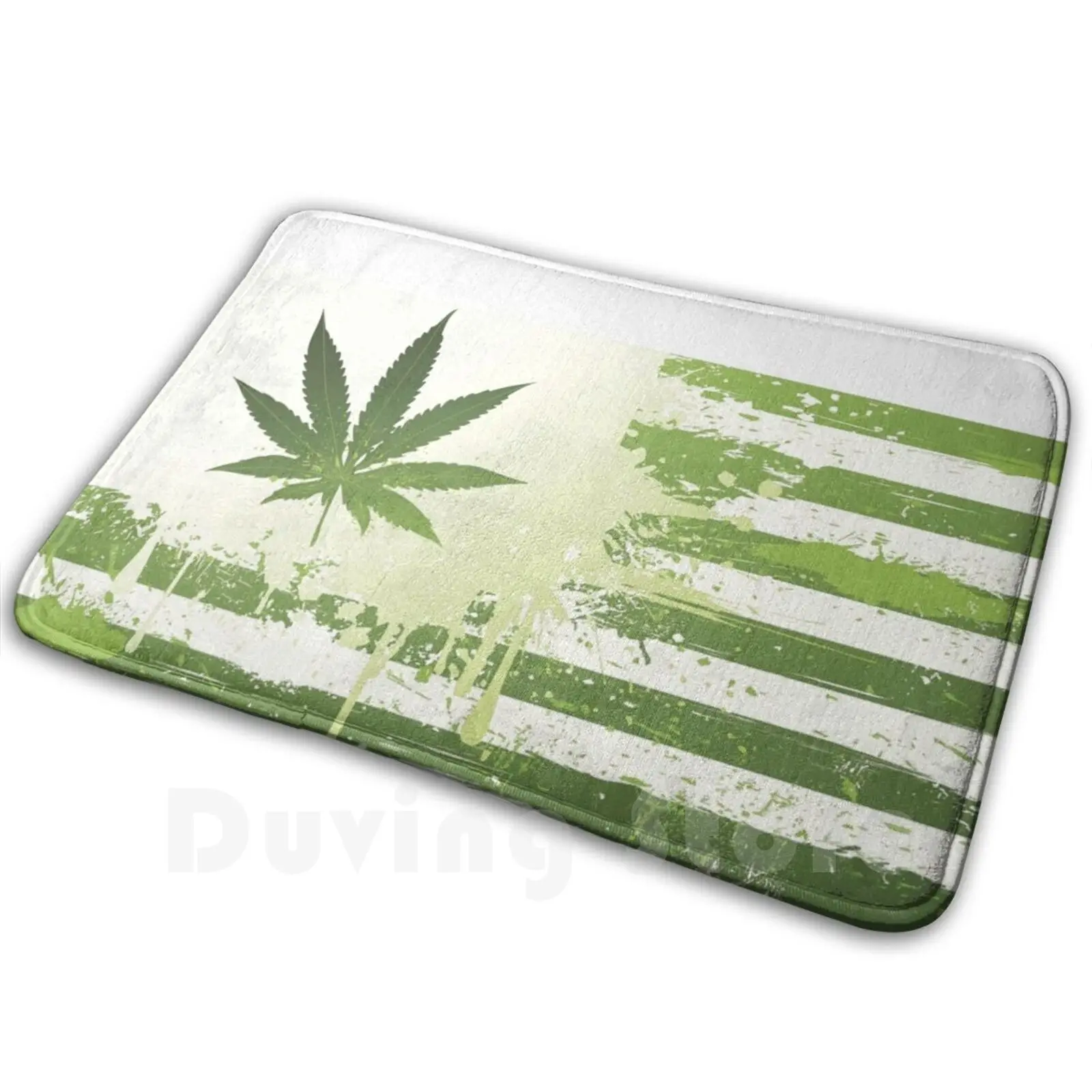 American Ganjubas Mat Rug Carpet Anti-Slip Floor Mats Bedroom American Ganjubas Buzz Grass Drug Addict Flag Country Patriot