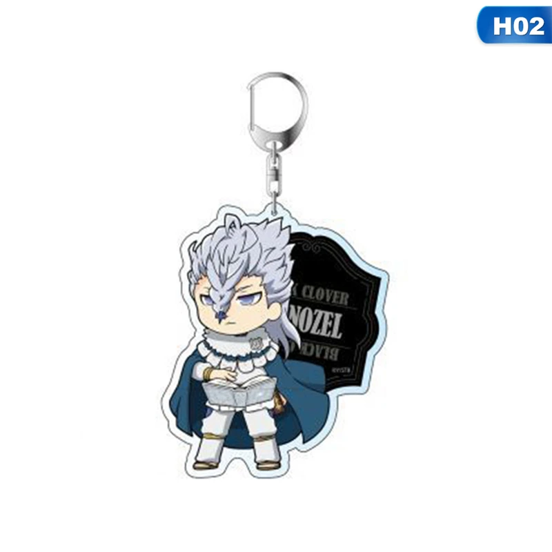 Japan Anime Cartoon Key Chains Black Clover Action Figure Acrylic Keychain Pendant Cosplay Keyring Fashion Jewelry Key Ring Gift