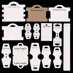 50pcs Display Cards for Necklace Bracelet Earrings Ear Studs Cardboard Package Hair Clips White Craft Hang Tag Card Wholesale