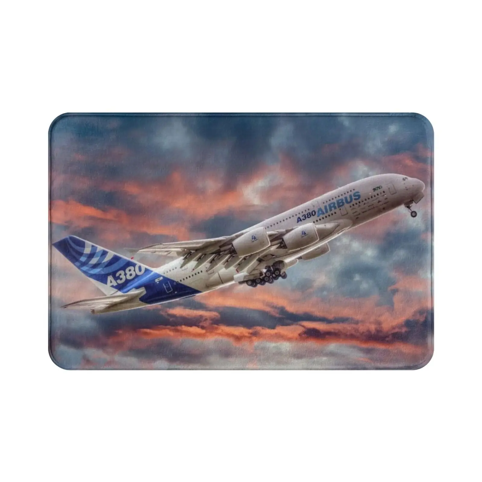 Airbus A380-Sunset Carpet Mat Rug Cushion Airbus A380 A380 Airplane Airplane Plane Jet Filton Passenger Plane Civil Sky