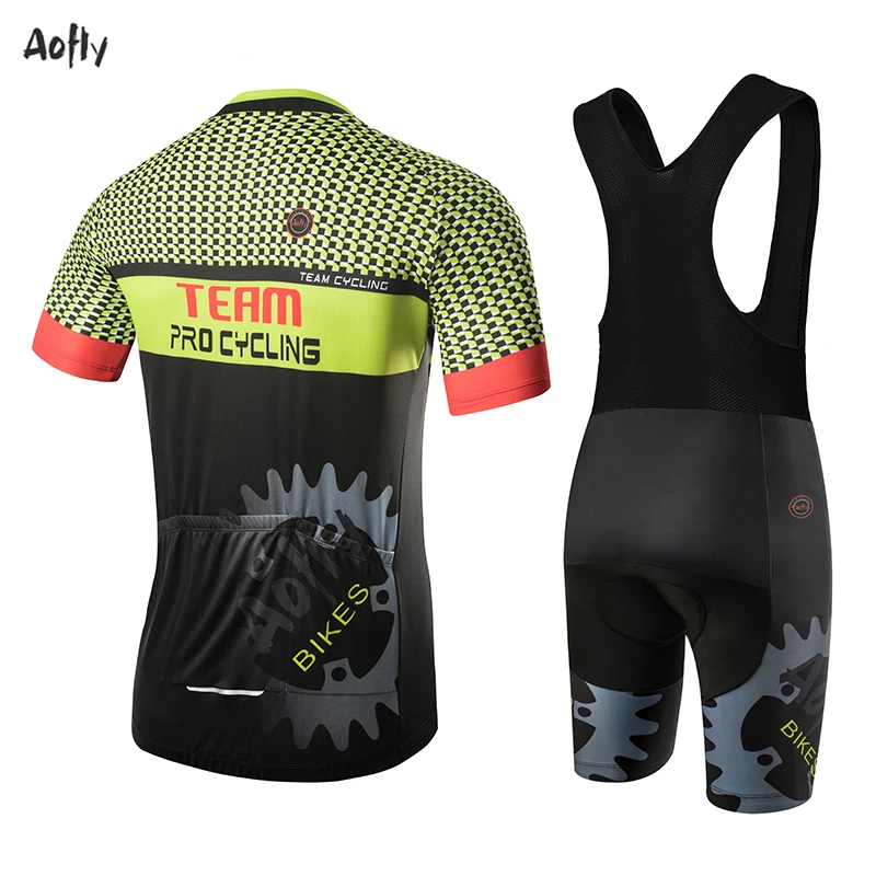 Aofly 2020 New Summer Cycling Jersey Set Breathable Team Racing Sport Bicycle Jersey Mens Cycling Clothing Short MTB Bike Jersey