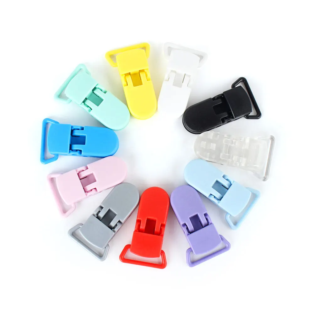 Juego de 20 piezas coloridos para chupete de bebé, Clips personalizados para chupete, soporte para mordedor calmante, colgante de dentición,