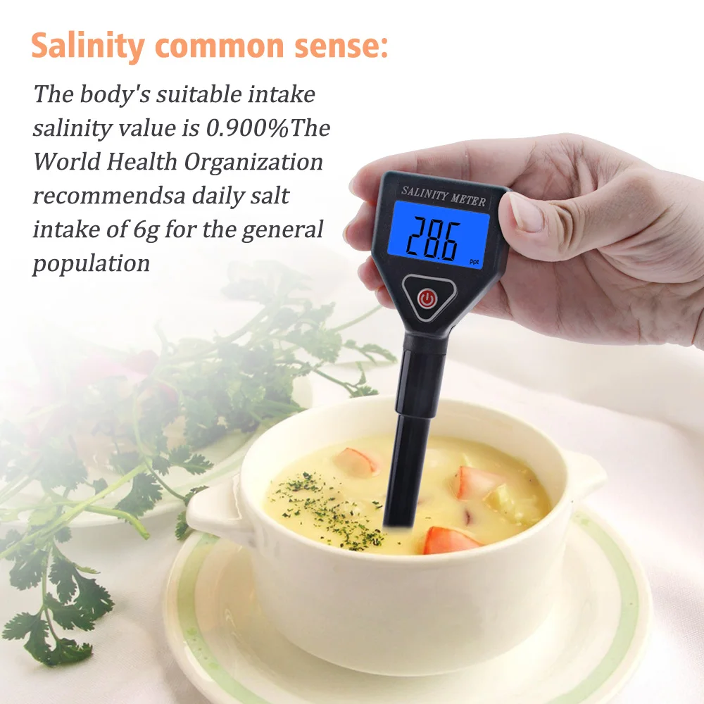 Digital Seawater Salinity Refractometer Home Handheld ATC Salinometer Food Salt Water Tester for Aquariums, Pools, Drinking