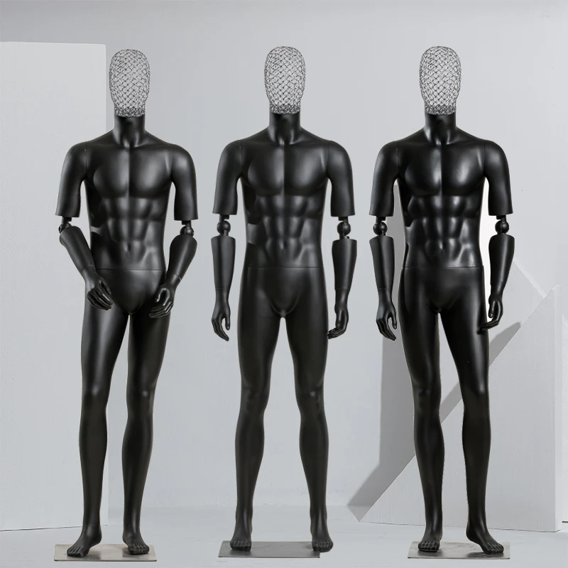 High End Activity Hand Dumb Black Male Mannequin Full Body Flexible Manikin