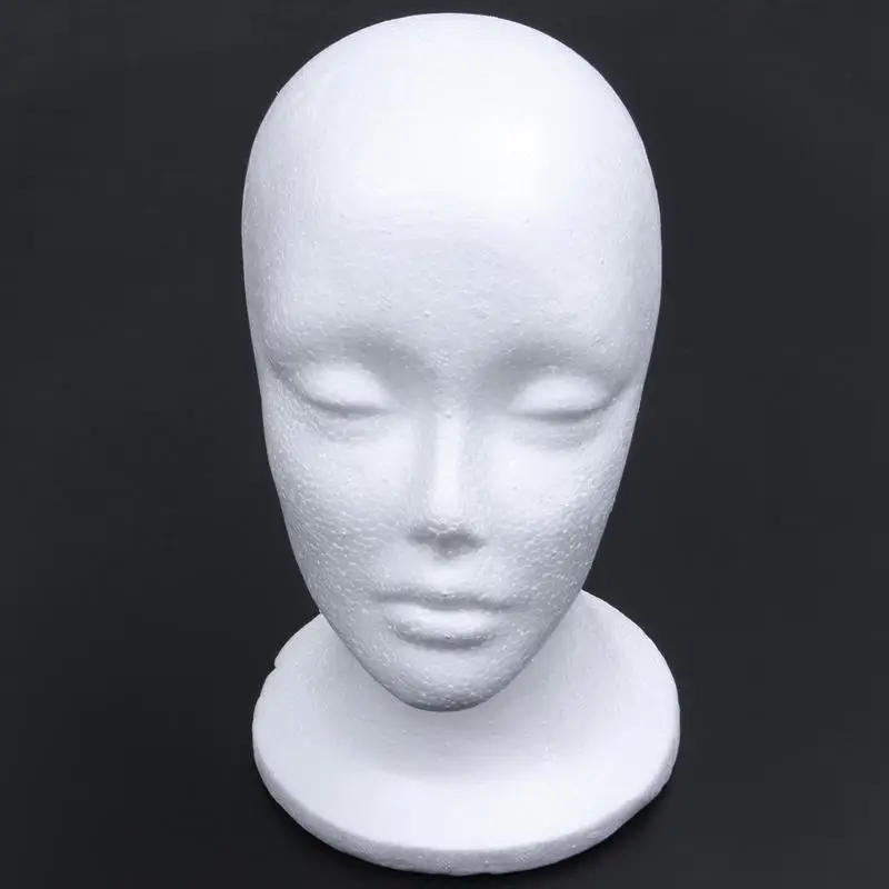 Tête de Mannequin pour coiffure de perruque, modèle de tête de Mannequin en mousse, présentoir de perruque blanc