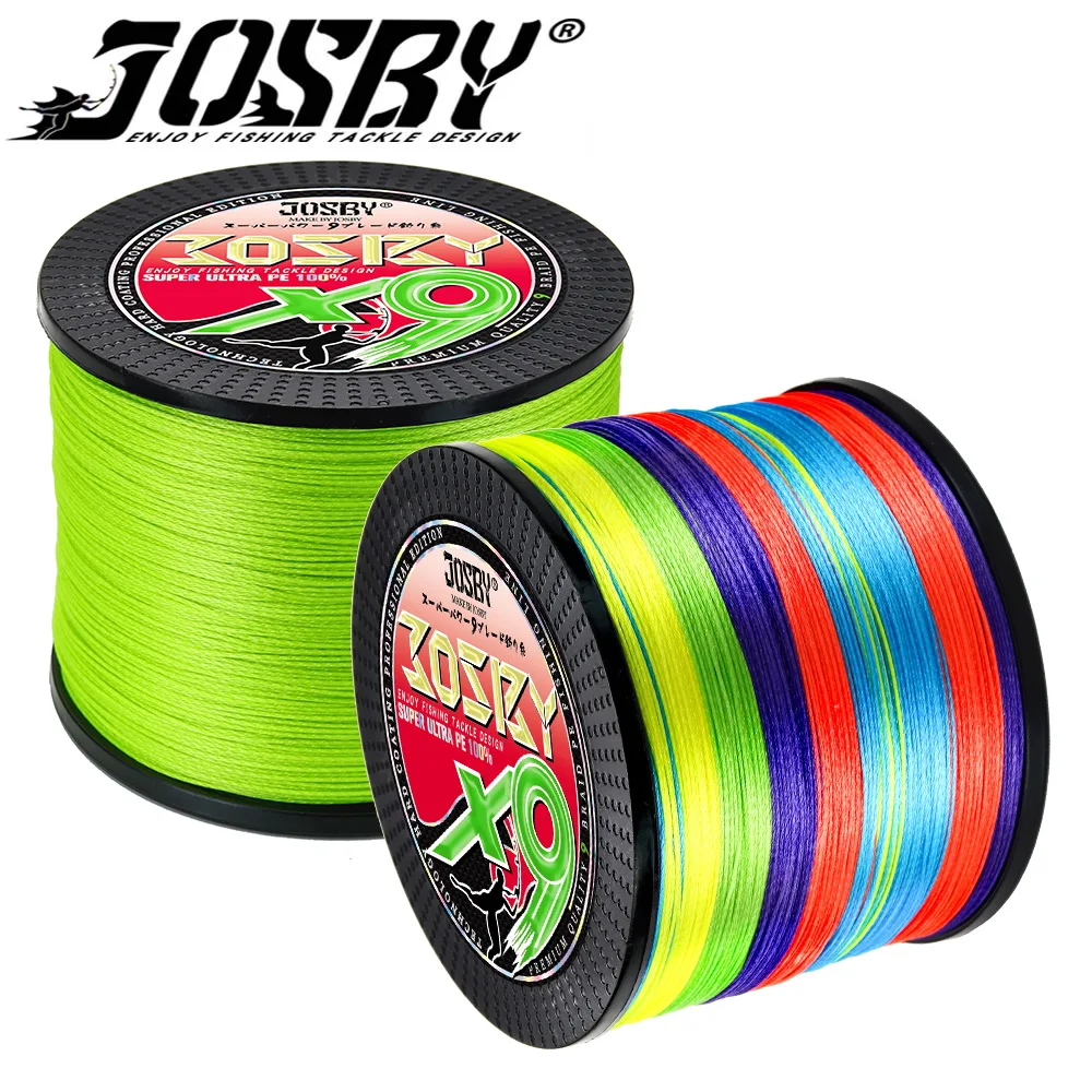 JOSBY 9 Strands 100/300/500m/1000M X9 Weaves 22LB - 100LB PE 9 Braided Fishing Line For Sea Saltwater Fishing