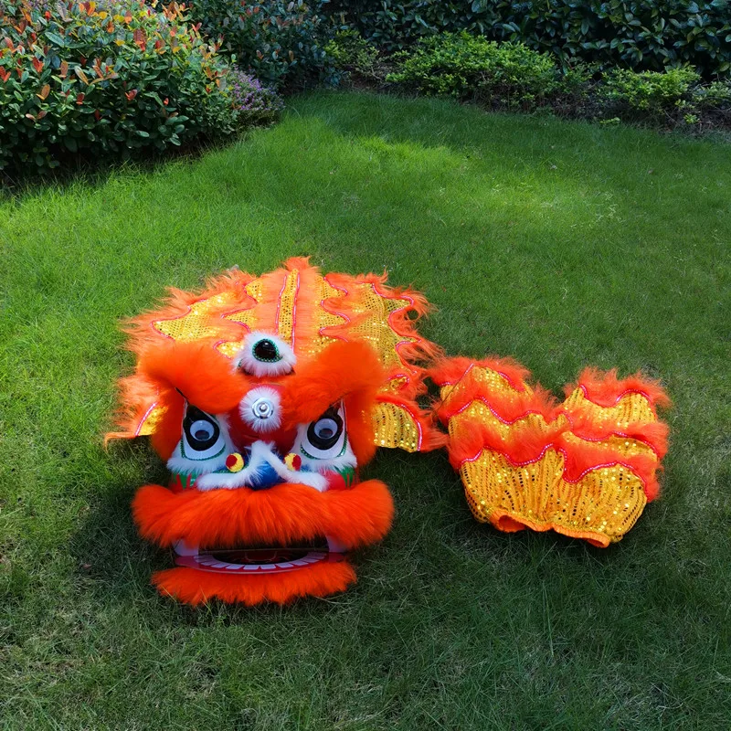 Accesorios de baile de León versión clásica, disfraz de Mascota de cultura tradicional china, traje de tamaño de dibujos animados para niños, vestido de Festival de Carnaval