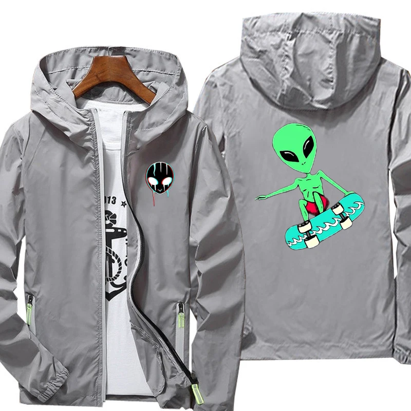 Autumn spring Jacket men Alien logo windbreaker zipper Hoody jacket Streetwear Sportswear women thin Jacket