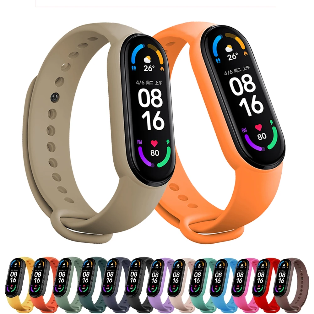 Bracelet for Mi band 7 6 Strap Sport Silicone Miband4 miband 5 Wrist correa Replacement Wristband for xiaomi Mi band 4 3 5 strap