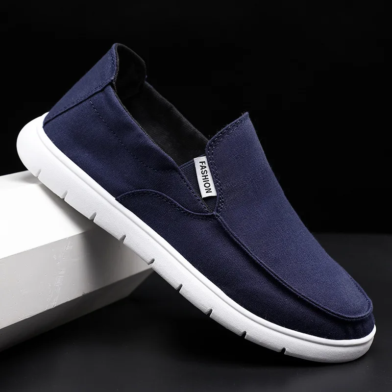 Breathable Canvas Shoes Men Loafers 2021 Spring Summer Casual Shoes Flat Slip-on Male Shoes Cloth High Quality KA1323