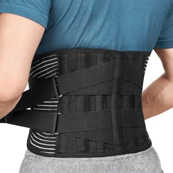 Lower Back Brace with 6 Stays Anti-skid Orthopedic lumbar Support Breathable Waist Support Belt for Men Women Gym Pain Relief