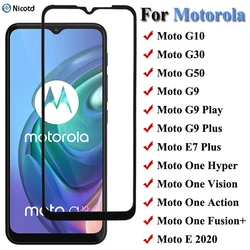 Vidrio Protector templado para Motorola Moto G10 G30 G50 G9 Plus Play Moto One Vision Action Hyper E7Plus E 2020, Protector de pantalla