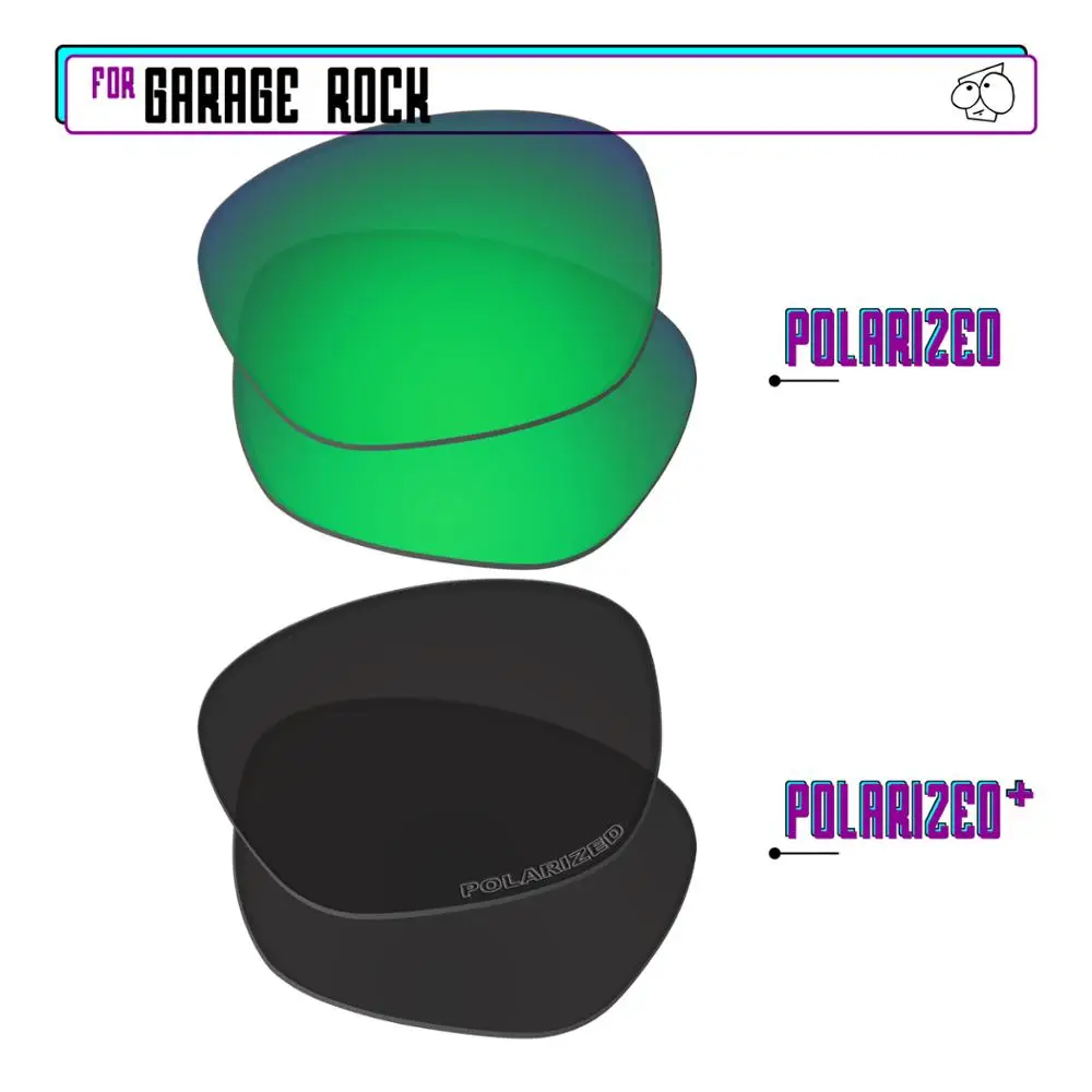 

EZReplace Polarized Replacement Lenses for - Oakley Garage Rock Sunglasses - Black P Plus-Green P