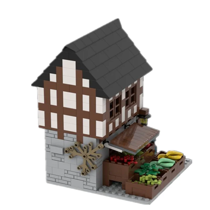 MOC Building Blocks  Medieval Scene Fruit HouseTreasure Castle Villa Kids Toys