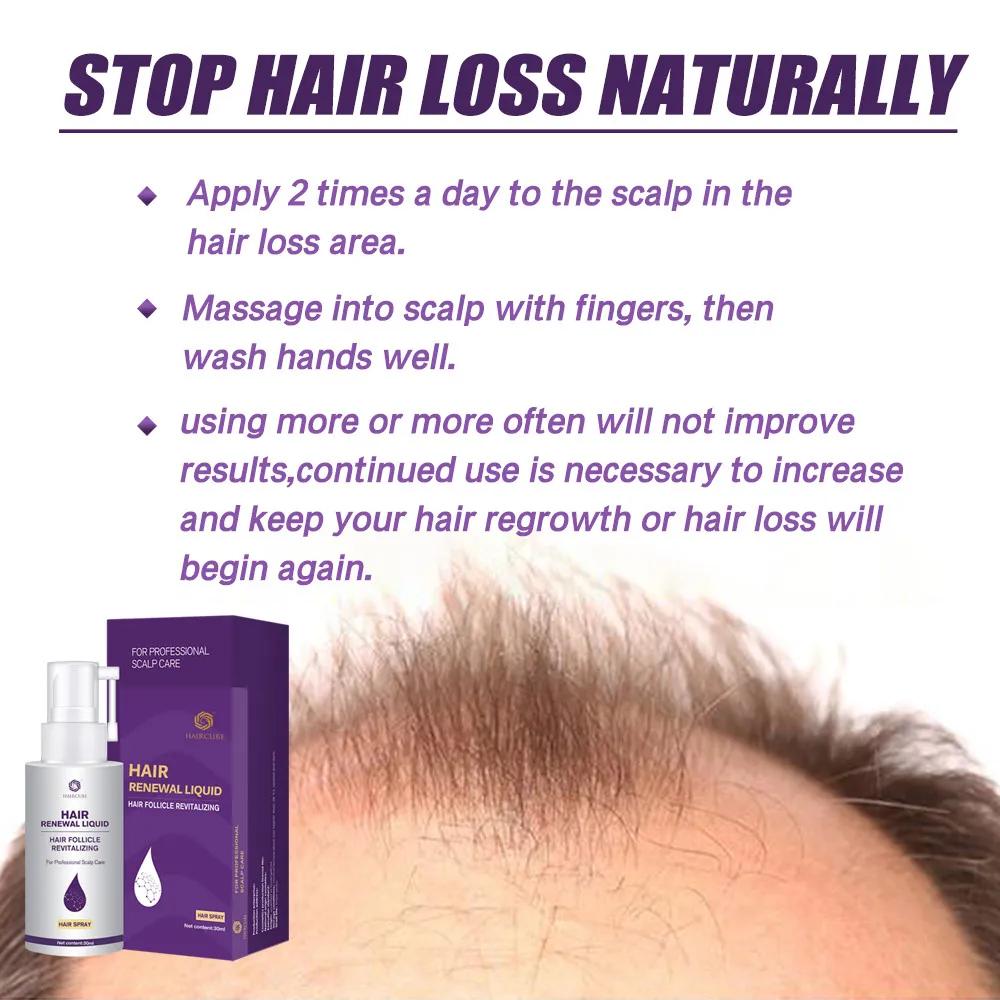 HAIRCUBE Hair Rapid Growth Essence Oil Anti Hair Loss Dense Hair Repair Damage Hair Serum Natural Organic Hair Care Spray