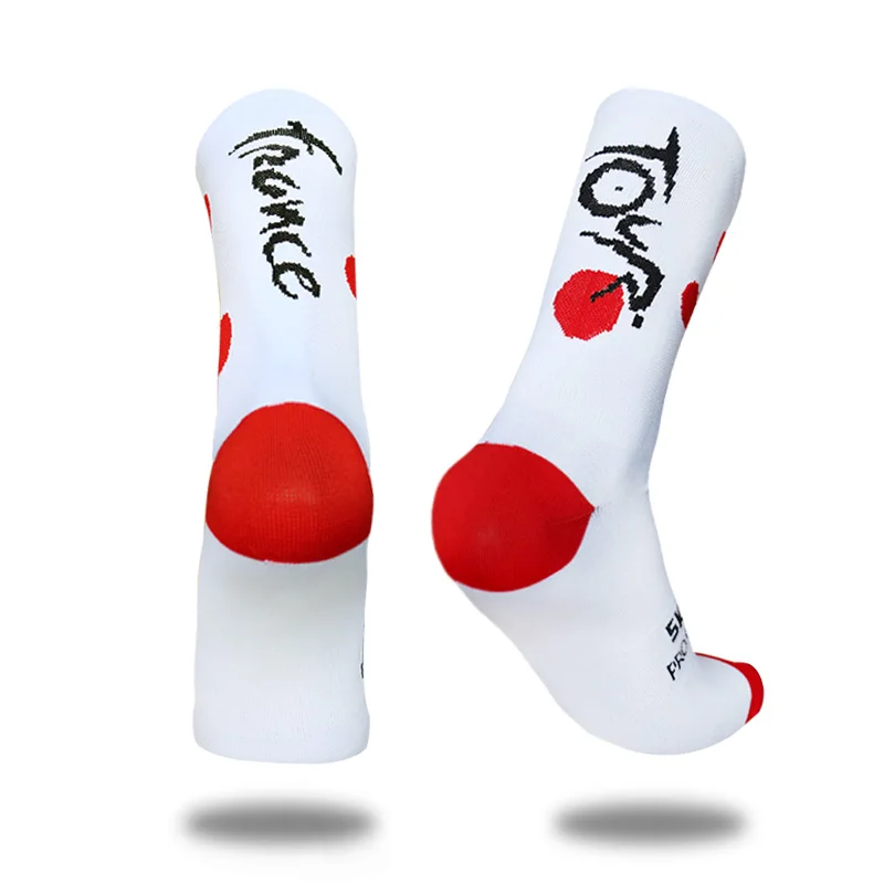 Neue Radsocken mit Schriftzug, Atmungsaktive Kompressions-Sportsocken für Outdoor-Pro-Wettbewerbe, Herren-Fahrradsocken, Calcetines Ciclismo