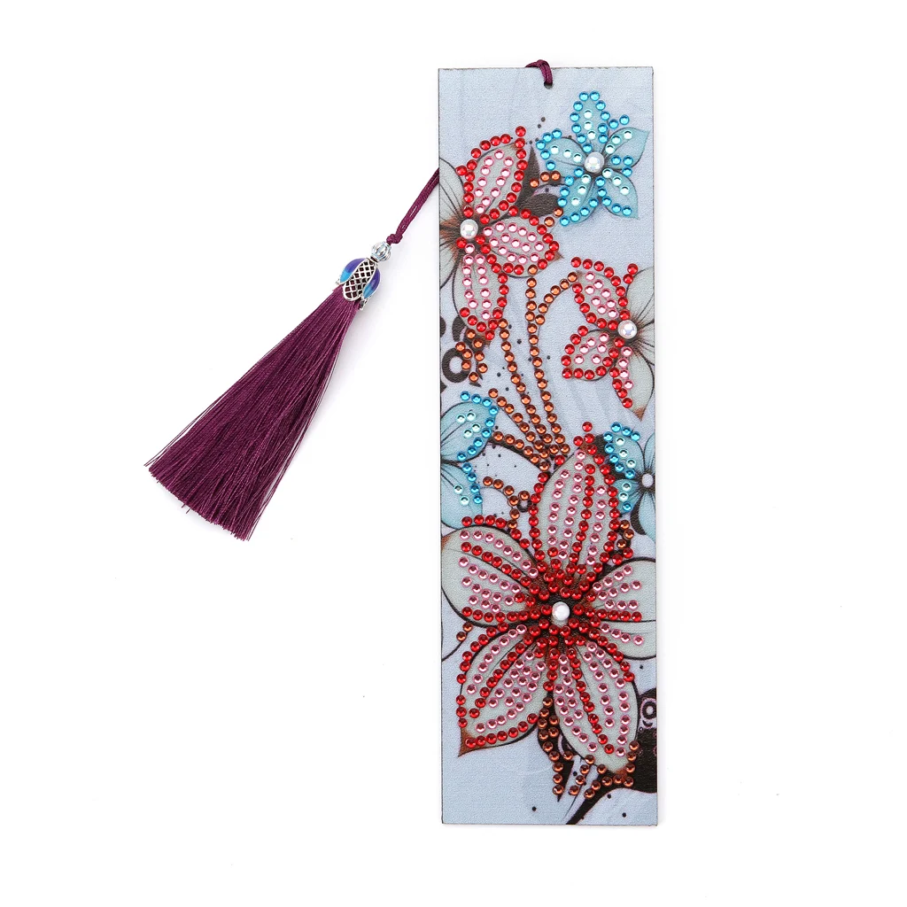 5D Diamond Painting Exquisite Butterfly Leather Bookmarks Tassel Bookmarks Special Shaped Diamond Embroidery Craft decoration