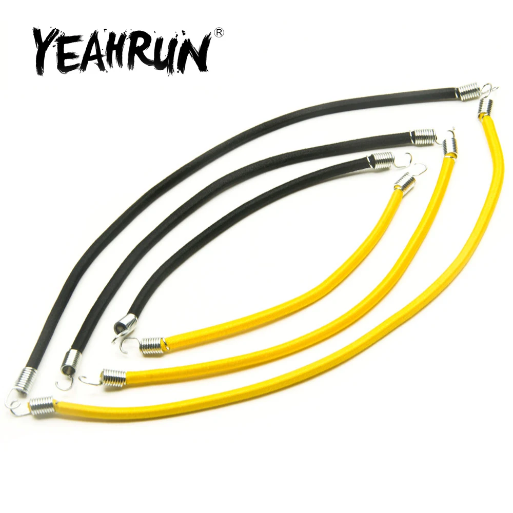 YEAHRUN Roof Luggage Rack Bungee Cord Accessory Black/Yellow for TRX-4 TRX6 Axial SCX10 1/10 RC Crawler Truck Car Model Parts