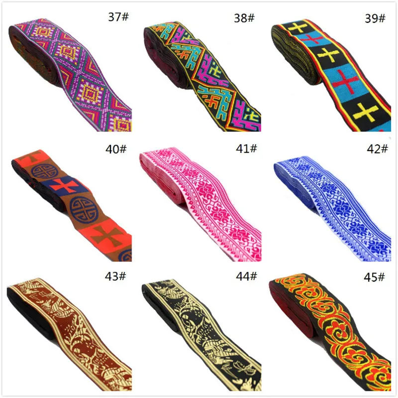 5yards/Piece Width 5cm Lace Fabric National Embroidery Webbing DIY Handmade Lace Ribbon Accessory For Clothes Passepoil a Coudre