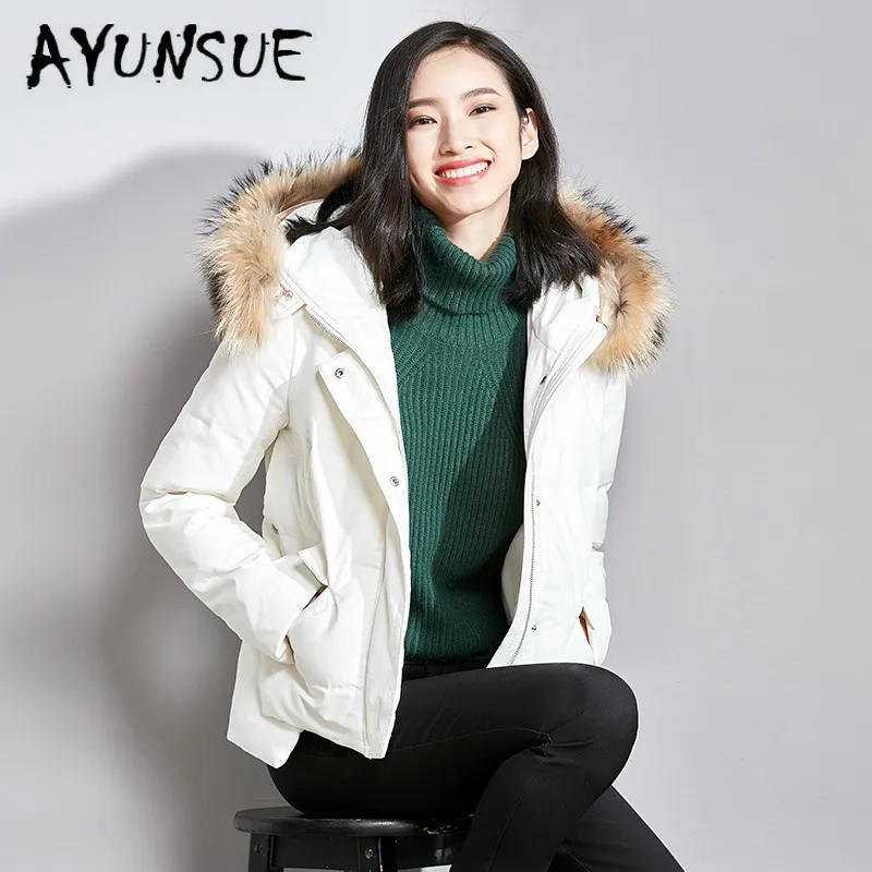 

90% White Duck Down Jacket Women Clothes 2020 Winter Coat Women Raccoon Fur Collar Korean Puffer Jacket Women VIM17D5075 YY1994