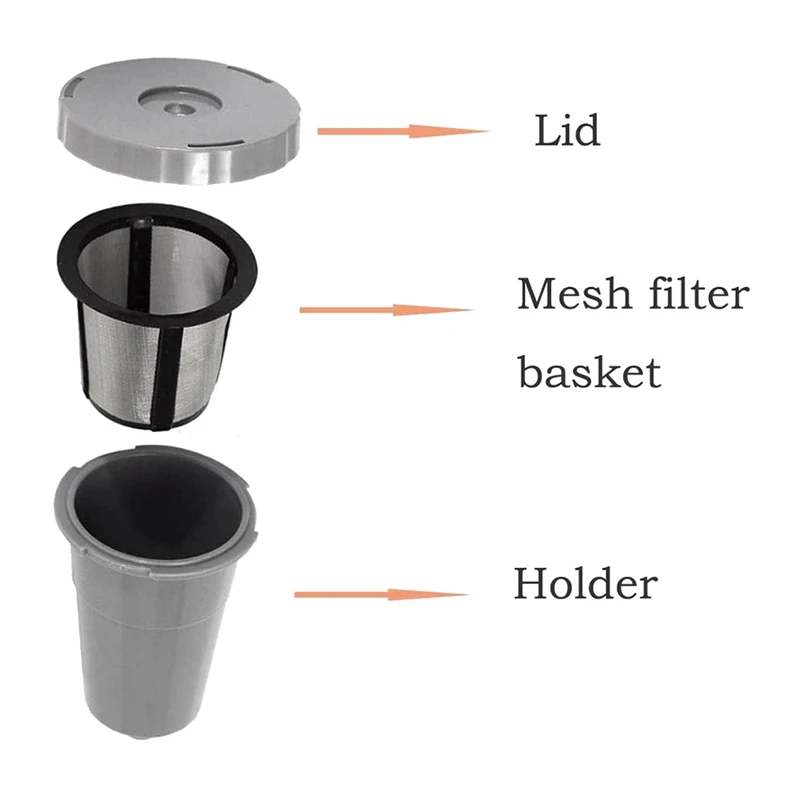 Confezione da 2 filtri per caffè capsule riutilizzabili per Keurig 2.0 My K Cup K500 Brewers B30 B40 B50 accessori per tazze da caffè in acciaio inossidabile