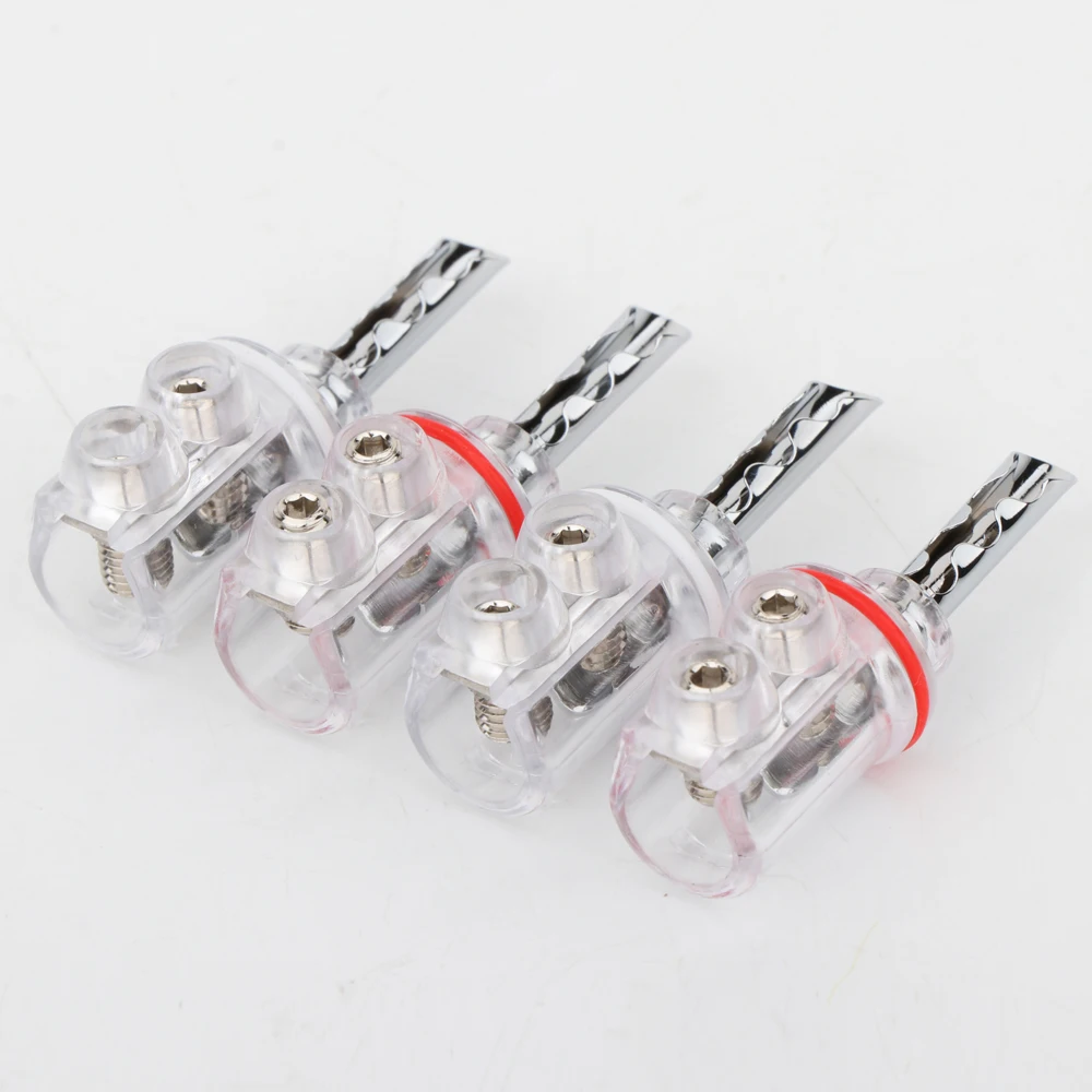 4 قطع عالية الجودة 4 ملليمتر الروديوم مطلي BFA الموز غطاء شفاف الصوت الموز التوصيل كابل مكبر الصوت