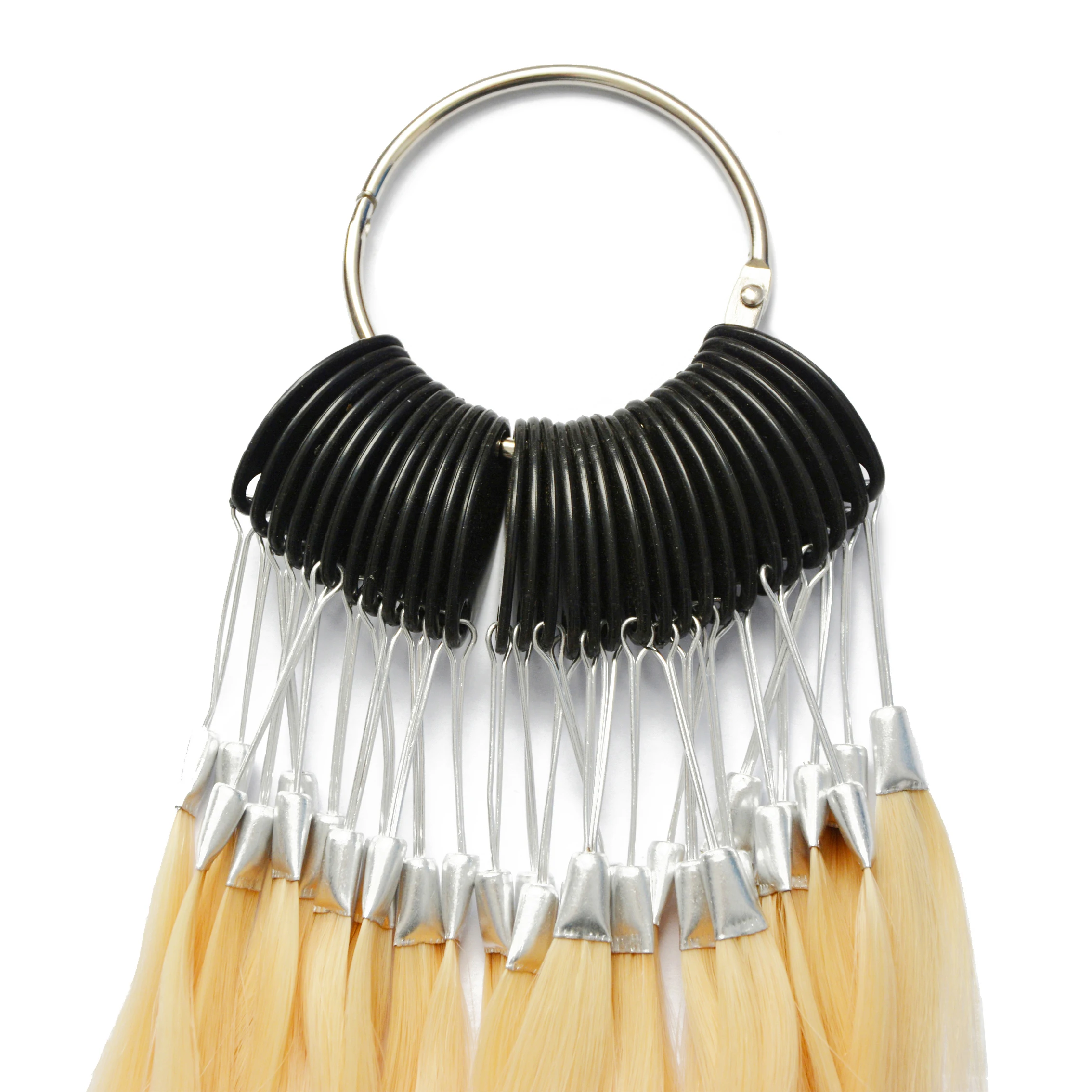 30Pcs/Set Color Ring  for Hair Extensions Swatch Hair Rings for Hair Test 100% Human Hair Salon Hair Dyeing Sample