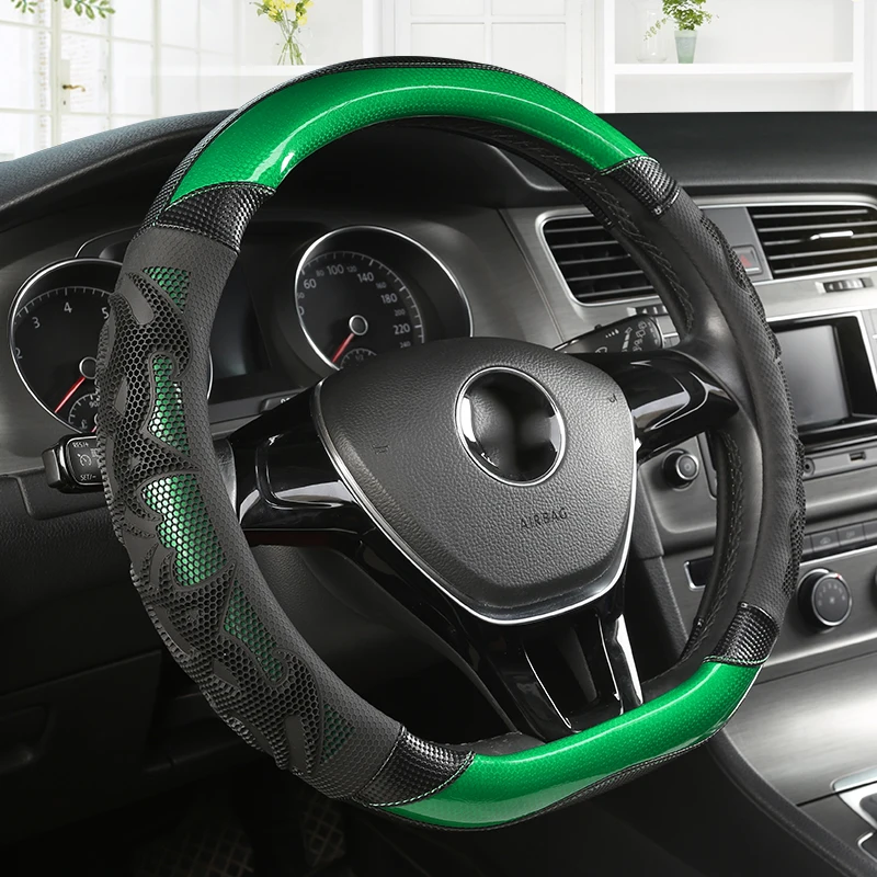 D Shape Car Steering Wheel Cover for VW Jetta 6 2017-2019 Golf 7 Scirocco Bettle 2012-2019 Tiguan 2019 2020 Auto Accesorioss