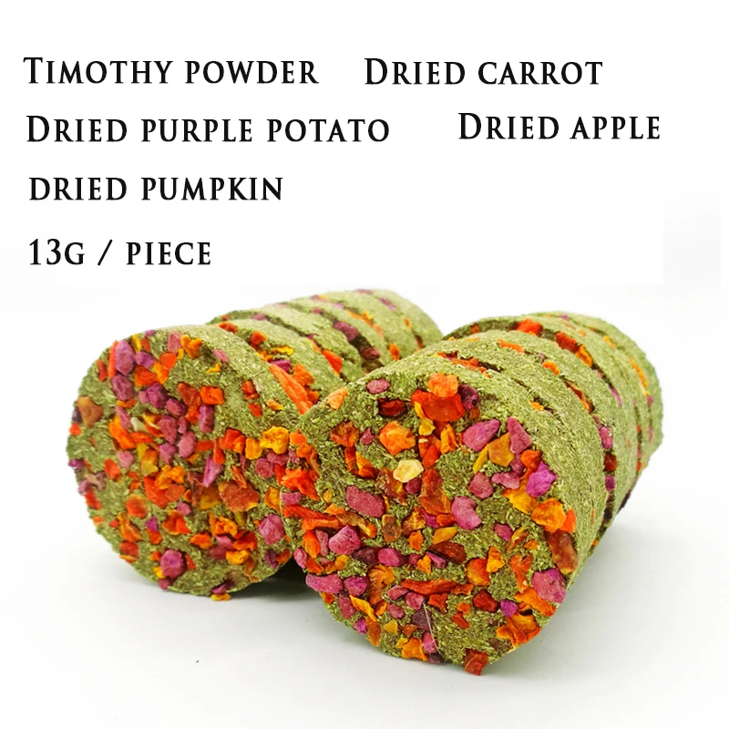 Timothy grass cake fruit and vegetable mixed flavor pet food molar snacks independent packaging customized wholesale