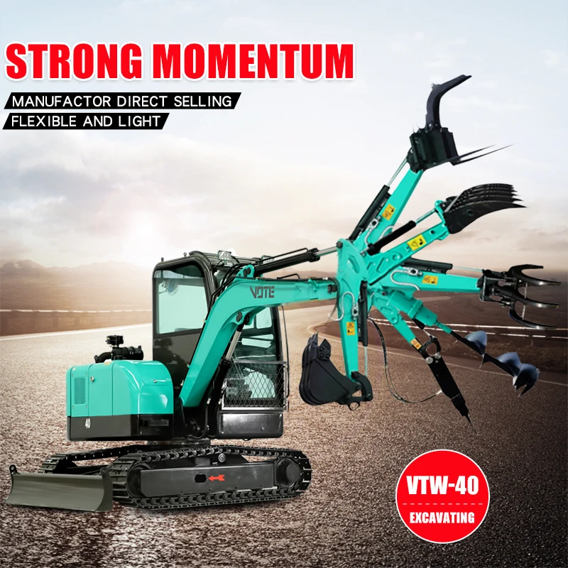 Trung Quốc Micro Xe đào đất mini 4 tôn mini Đa Năng máy đào Thủy Lực Tomica Tư Nhân vườn cây ăn trái