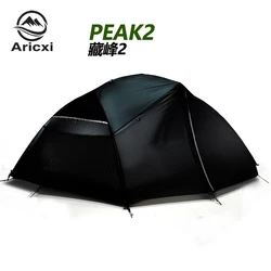 Aricxi 4 Season Camping Tent 15D Nylon Fabic Double Layer Waterproof Tent for 2 Persons
