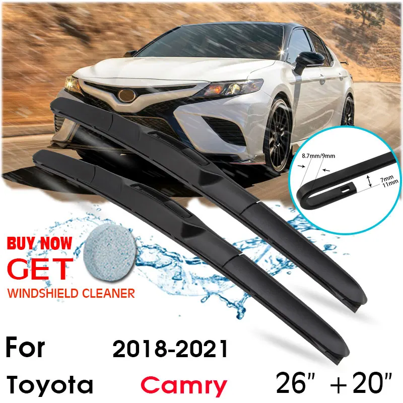 Car Wiper Blade Front Window Windshield Rubber Silicon Refill Wipers For Toyota Camry 2018-2021 LHD/RHD 26\