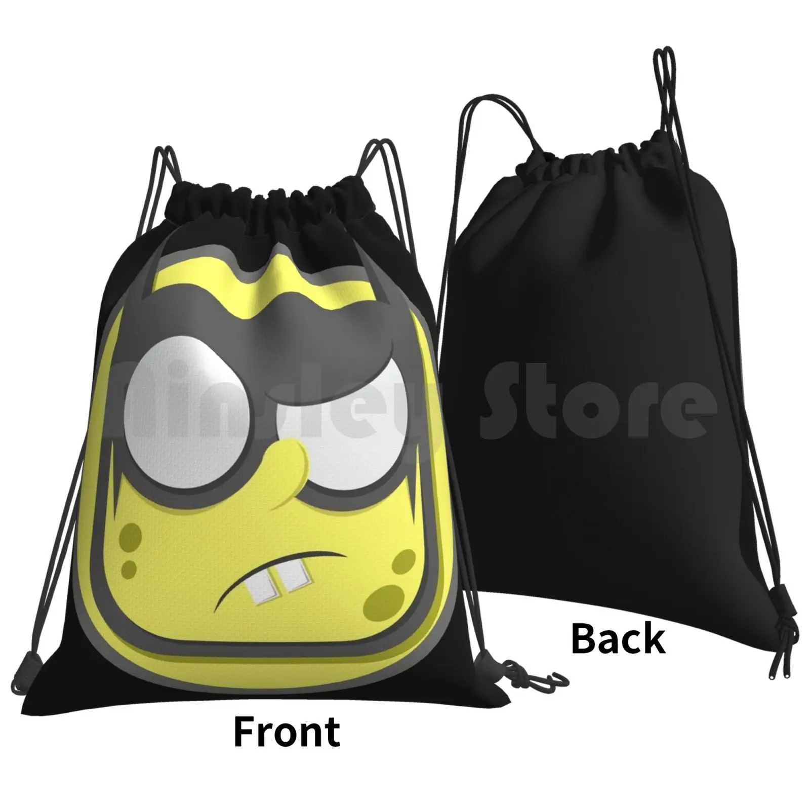 Backpack Drawstring Bags Gym Bag Waterproof Angry Funny Teeth Bat Hero Superhero