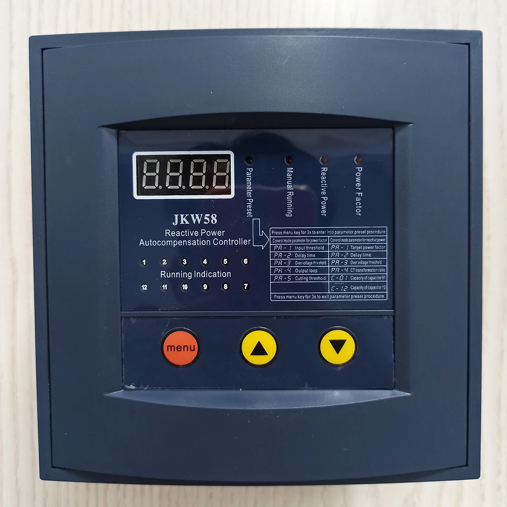 JKW58 PFR-12 Reactive Power Factor Regulator Compensation Controller Brand New 220V 50Hz 4/6/8/10/12 Steps Universal