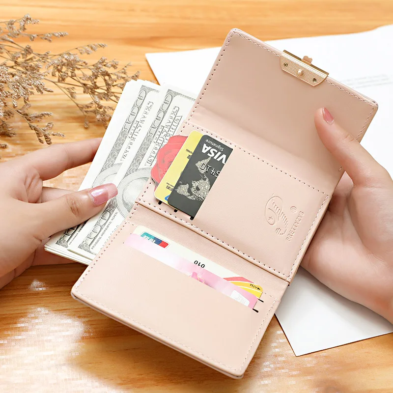 Brand New Wallets Fashion Women Wallets Multi-Function High Quality Small Wallet Purse Short Design Three Fold Coin Purse