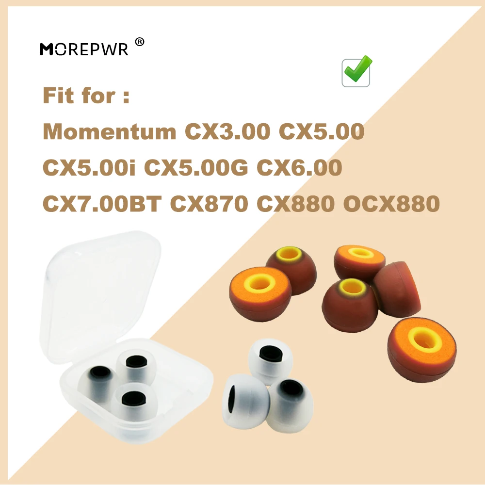 

1 set of Replacement Silicone Tips Earbuds Eartips for Momentum CX 3.00 5.00 5.00i 5.00G 6.00 CX7.00BT CX870 CX88 OCX88 Headset