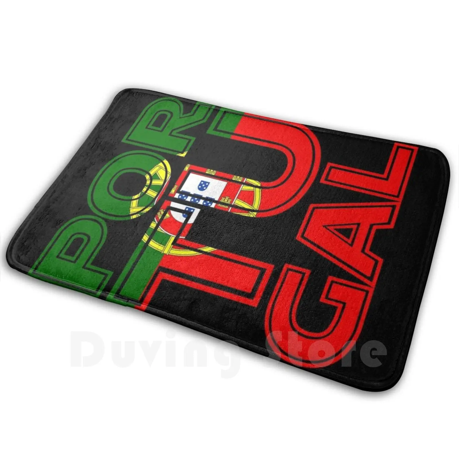 Eu amo portugal país terra corte bandeira macio antiderrapante tapete 11 tapete almofada eu amo portugal futebol equipe vencedores galo