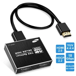 Navceker HDMI Splitter 1x2 1080P 4K HDMI Splitter 1 in 2 out 2 Port HDMI Amplifier HDMI Cable Splitter 2.0 For HDTV PS4 PS5 Xbox