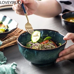 Ceramic noodle bowl tableware set outdoor fruit salad bowl soup noodle bowl tableware set new home gifts home dining supplies