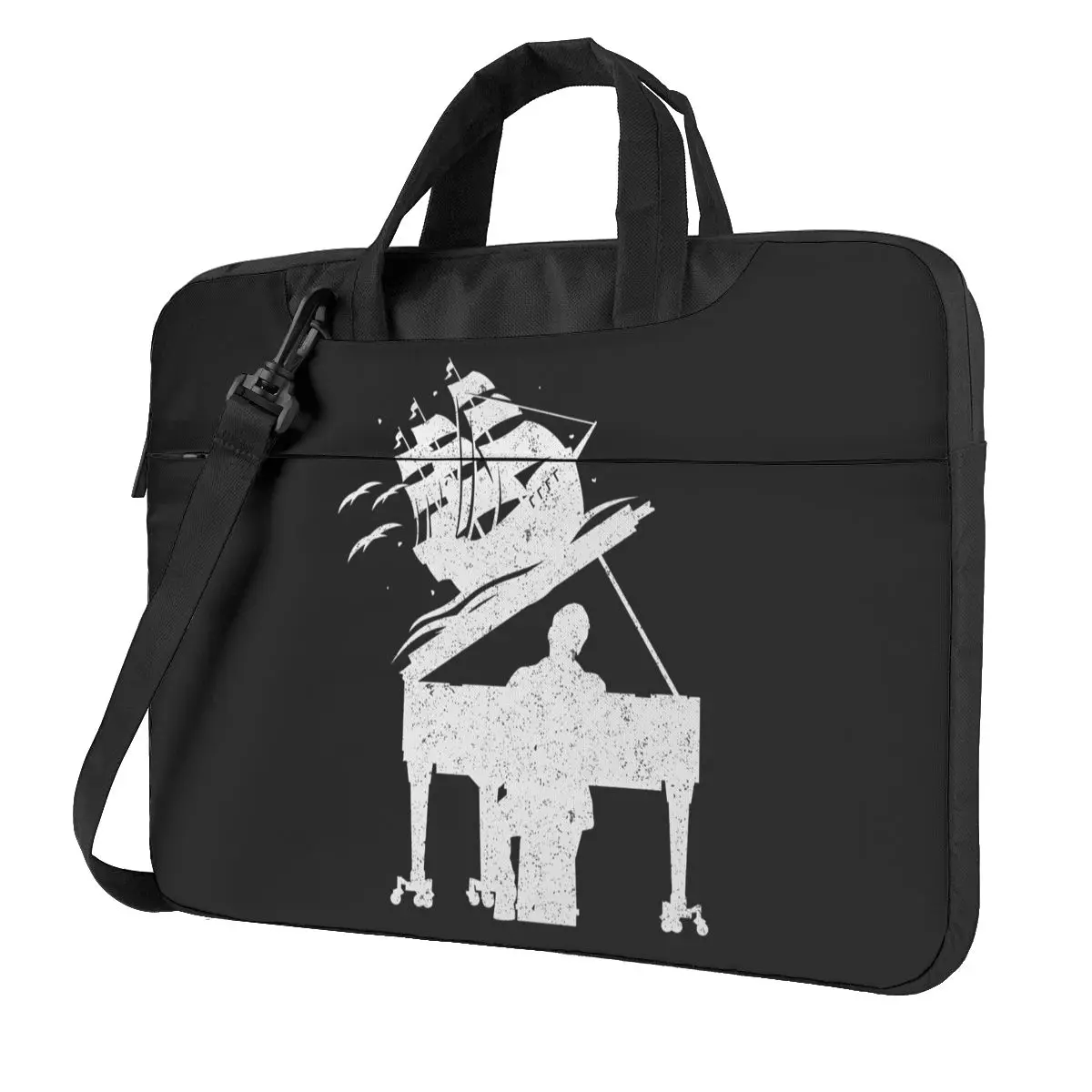 Grand Piano Ship Music Notes Musician Pianist Piano Player Gift Laptop Bag Case Protective Vintage Computer Bag