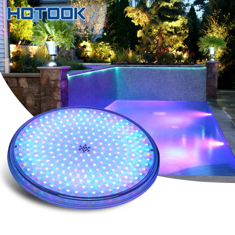 HOTOOK-luces subacuáticas PAR56 RGB para Piscina, luz LED rellena de resina, lámpara de foco montada en la pared, 12V, IP68, 18W, 42W, estanque