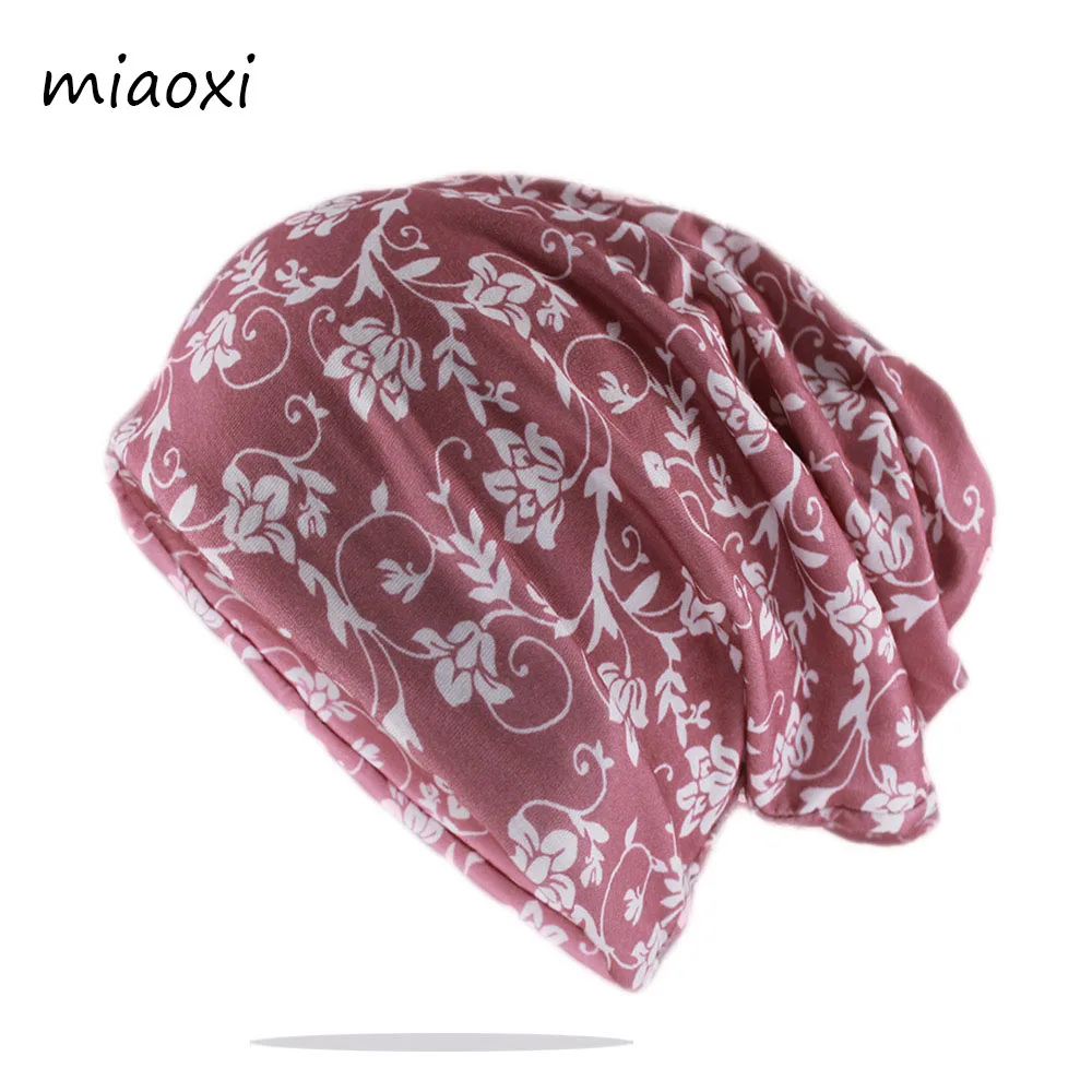 Women Spring Autumn Warm Dance Beanies Skullies For Young Girl's Hip Hop Hat Scarf Casual Soft Cotton Colorfuls Female Bonnet