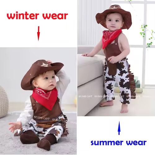Umorden Cowboy Cow Boy Costume Rompers for Baby Boys Toddler Infant Halloween Christmas Birthday Party Cosplay Fancy Dress - Image 5