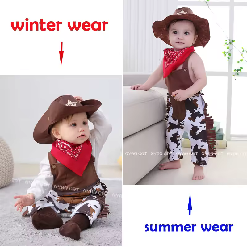 Umorden Cowboy Cow Boy Costume Rompers for Baby Boys Toddler Infant Halloween Christmas Birthday Party Cosplay Fancy Dress - Image 5