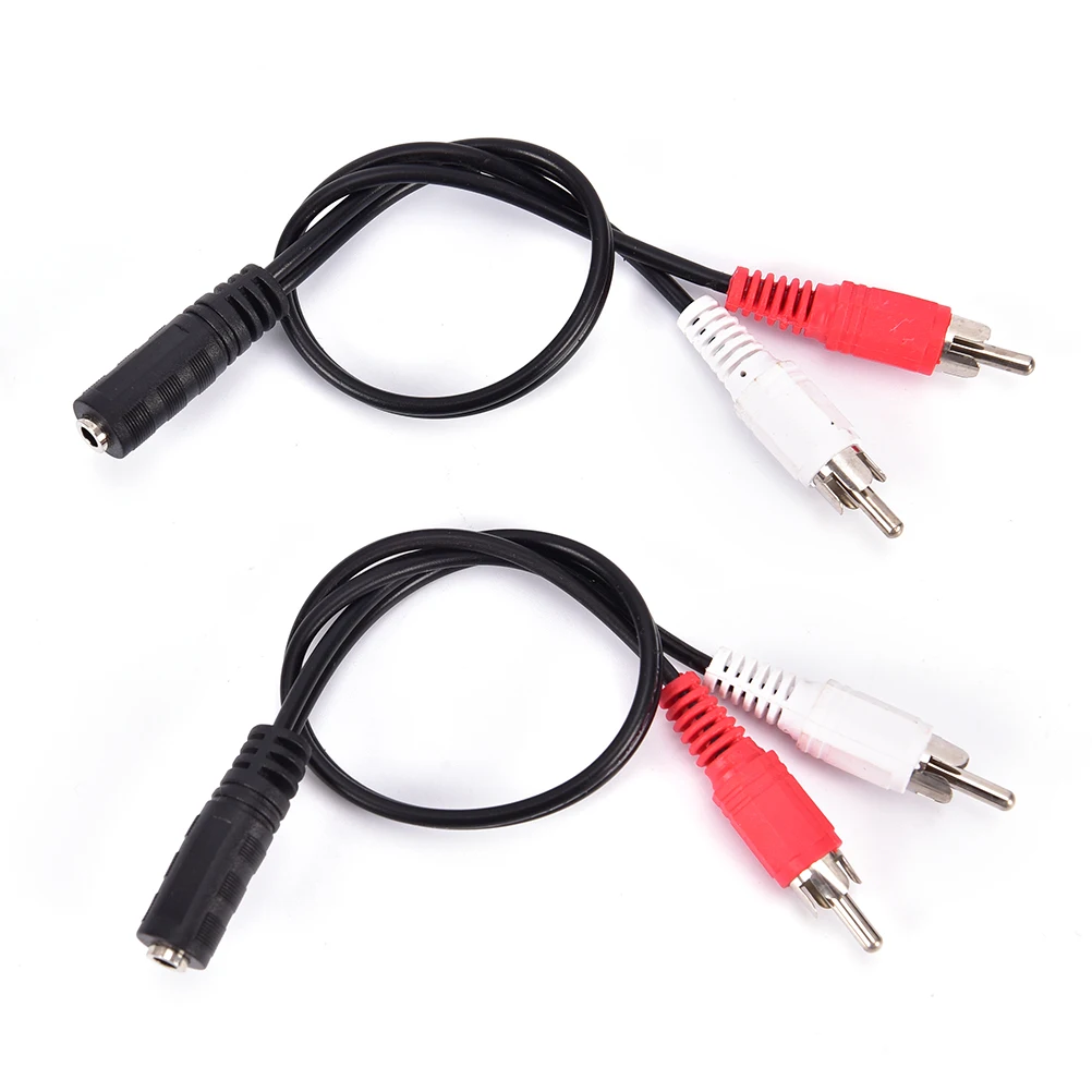 Adaptador de 3,5mm Y Cable de Audio estéreo hembra Jack a 2 adaptador macho RCA rojo blanco