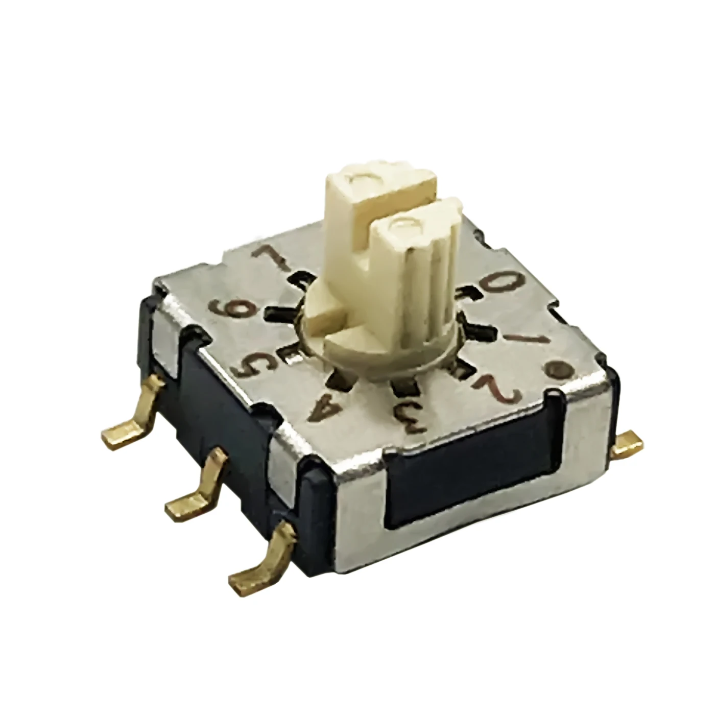 7*7 Miniature Rotary Coding Switch BCD8421 Encoding 3 On 3 Pin 0-9 0-30 0-F Torsion Shank Patch Straight Into Right Angle IP67