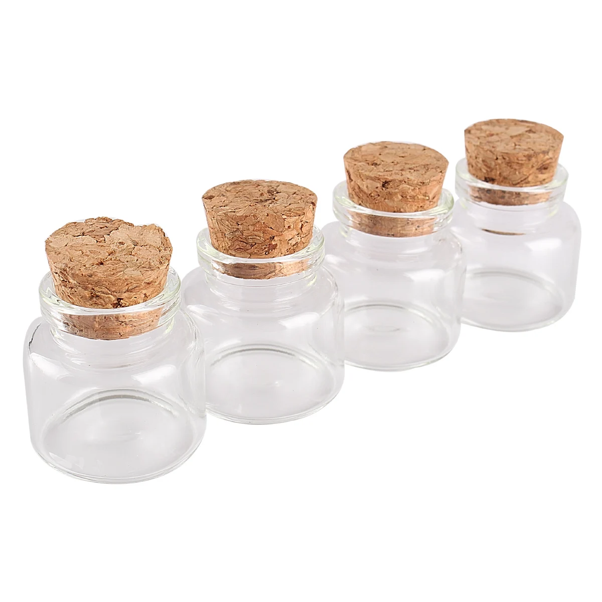 5pcs 10ml 30*30mm Mini Glass bottle with Cork Lids Potion bottles Glass Jars Glass vessels Message Bottles for Wedding party