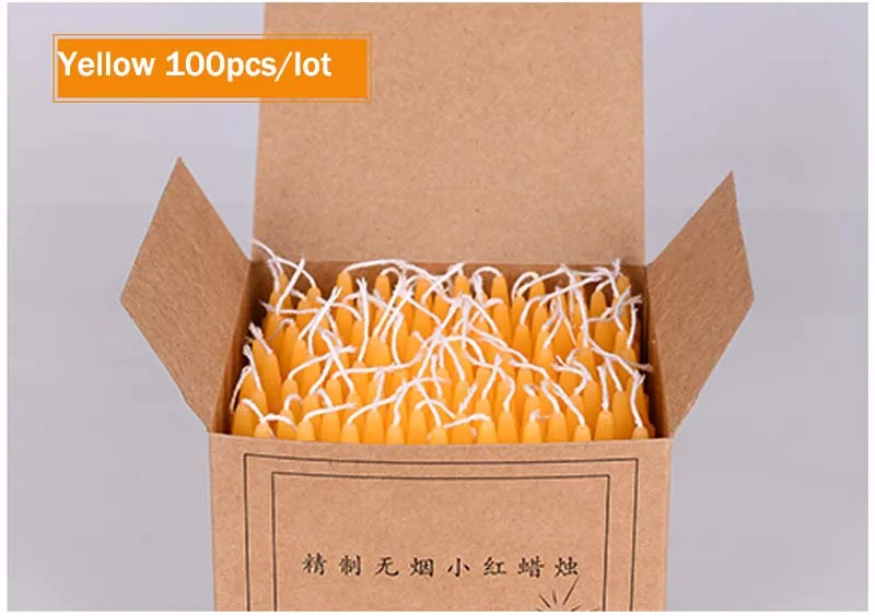 100 sztuk/partia 7.5cm świece domowe do czczenia boga bogactwa budda przedszkole eksperymentalne zapakowane krótka świeca