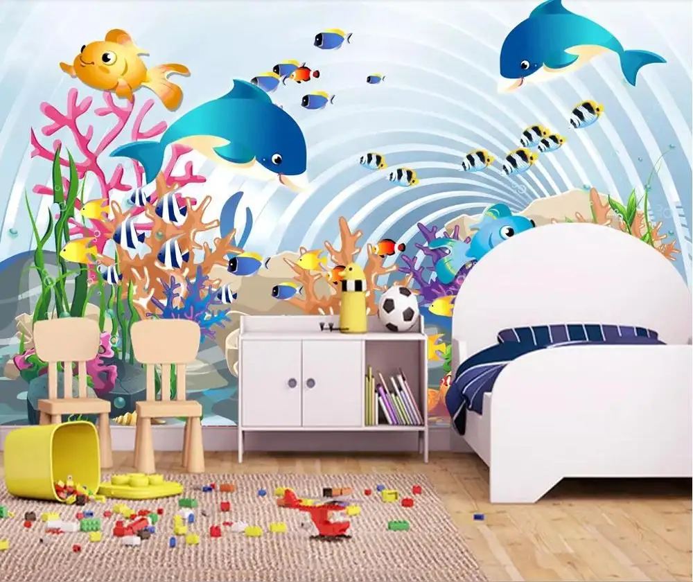 

Milofi custom 3D photo wallpaper 3d fantasy cartoon underwater world children's room mural decorative mural wallpaper